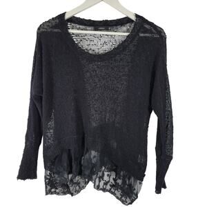 Millau Sweater Sheer Lace Womens Small Black Whimsigoth Fairy Grunge Witchy